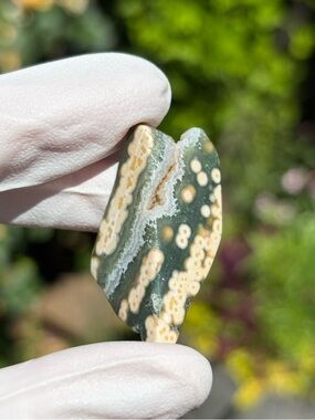 Small Ocean Jasper Freeform with Druzy - OBJ - Polished Sea Jasper